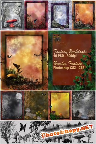 Set: Fantasy Backdrops – brushes Photoshop CS2-CS5