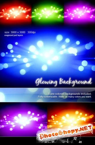 Backgrounds PSD “Glowing”