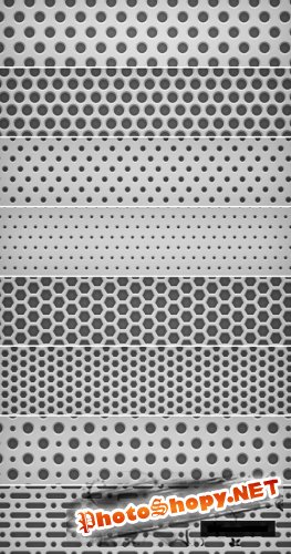 8 Seamless “Light Metal Grid” Patterns