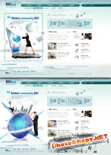 Business PSD Web Template - Global community DG