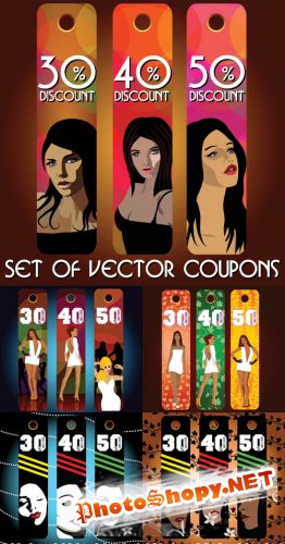 Set of Fashion Coupons - Stock Vectors