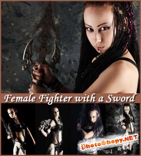 Female Fighter with a Sword - Stock Photos