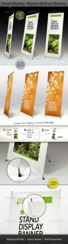 Stand Display Mockup - Roll-up Smart Template