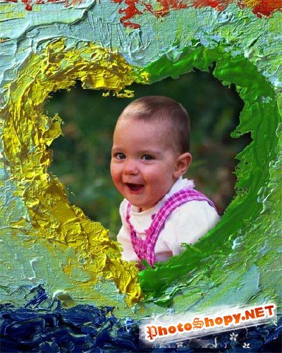 Рамочка для детсткого фото "Гуашевое сердечко"