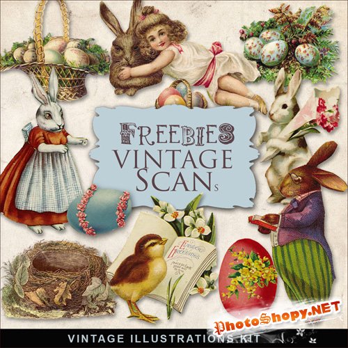 Scrap-kit - Vintage Easter Illustrations #4