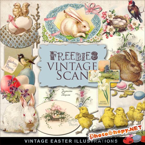 Scrap-kit - Vintage Easter Illustrations #6