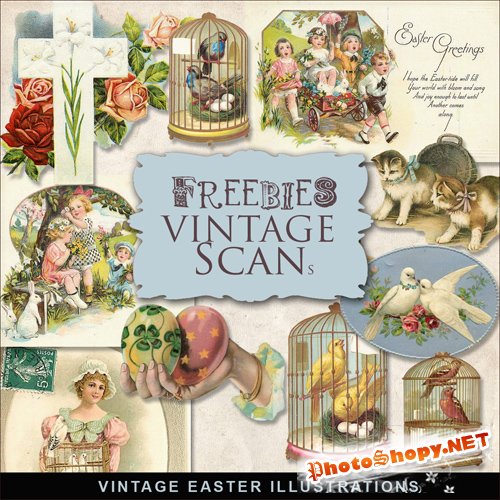 Scrap-kit - Vintage Easter Illustrations #11