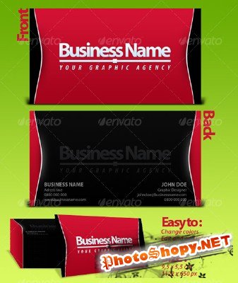 Black  Red Business Card Template - GraphicRiver