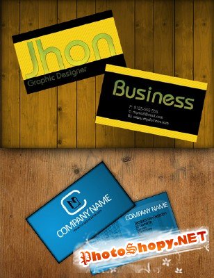 Blue And Yellow Business Card