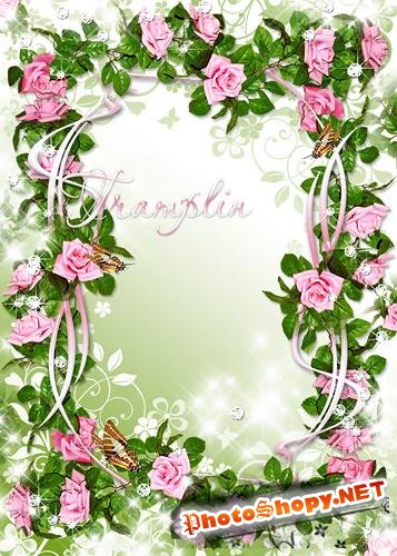 Рамка для фото – В розовый сад, в зеленый сон