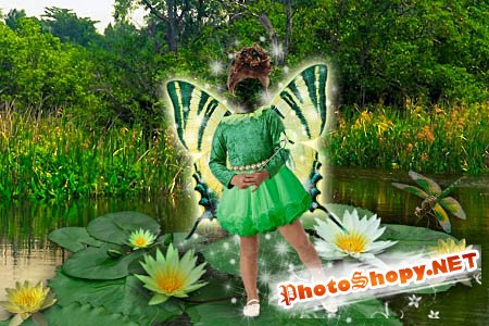 Детский шаблон для фотошопа - Речная фея