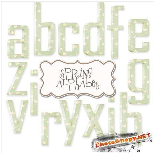 Scrap-kit - Green Spring Alphabet