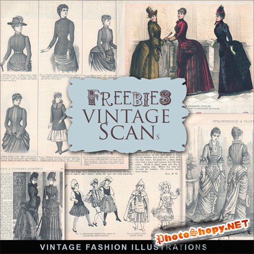 Scrap-kit - Vintage Fashion Illustrations #4