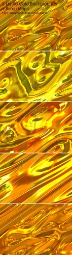 5 Liquid Gold Backgrounds - GraphicRiver