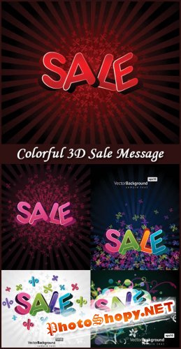 Colorful 3D Sale Message - Stock Vectors