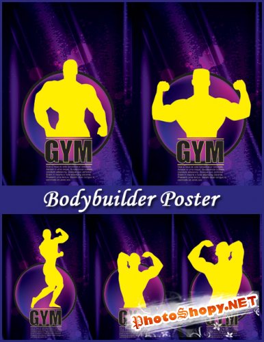 Bodybuilder Poster - Stock Vectors