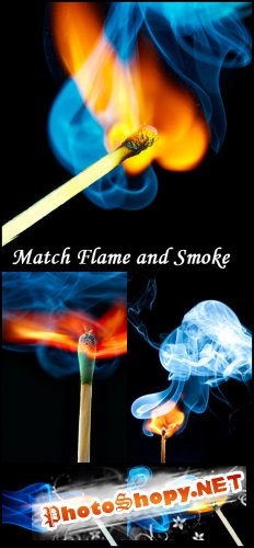 Match Flame and Smoke - Stock Photos