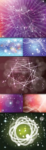 Collections Abstract Colored Vector Backgrounds With Lines, Circles, Stars And Bubbles Vol.1