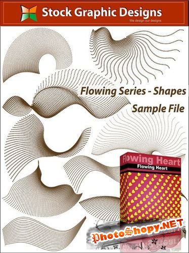 Набор кистей и векторных изображений "Flowing Series Shapes"