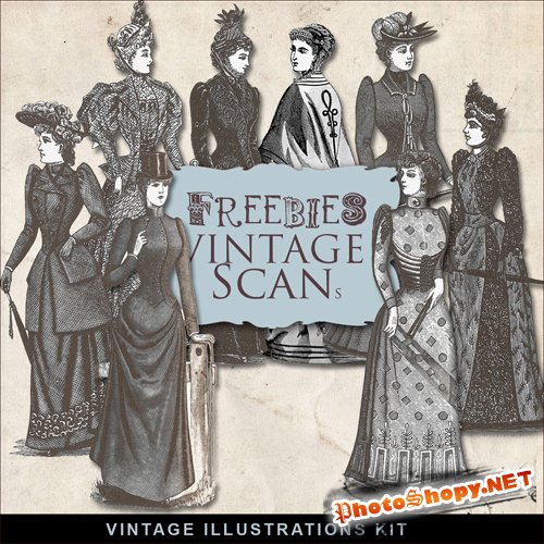 Scrap-kit - Vintage Victorian Fashions Illustrations