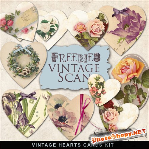 Scrap-kit - Vintage Hearts Cards