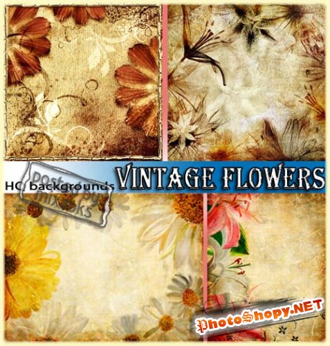 Винтажные цветы | Vintage Flowers (UHQ clipart)