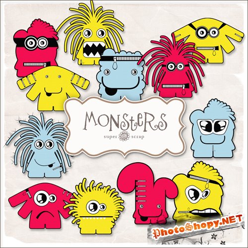 Scrap-kit - Monsters Illustrations