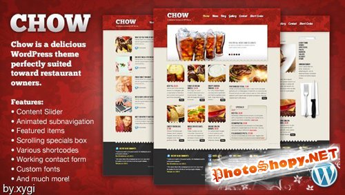 MojoThemes - Chow Delicious WordPress Restaurant Theme RECODED TO HTML - FULL RIP