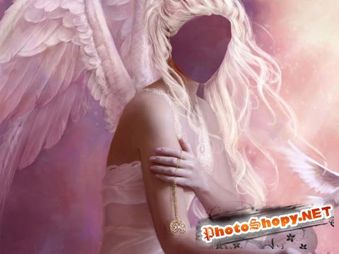Женский шаблон - Ангел в розовых тонах