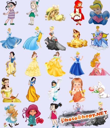 Маленькие принцессы и волшебницы (PNG clipart)