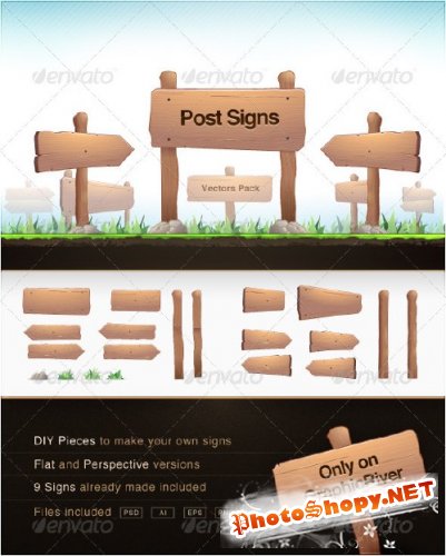 GraphicRiver Post Signs Vector Pack