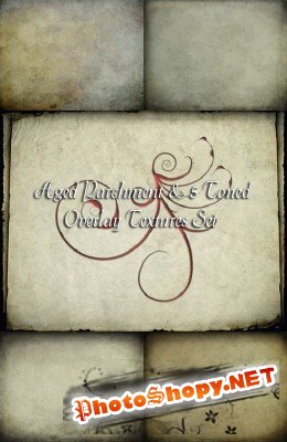 Aged Parchment and 5 Toned Overlay Textures Set