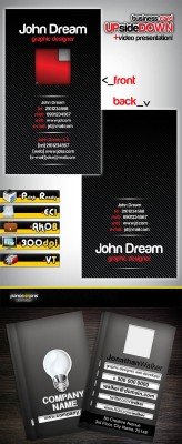 Business cards upsidedown for graphic designers