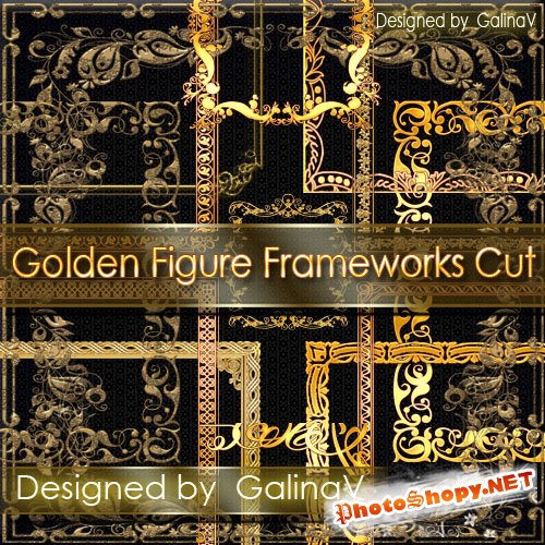 Золотые ажурные рамки PNG | Golden Figure Frameworks Cut