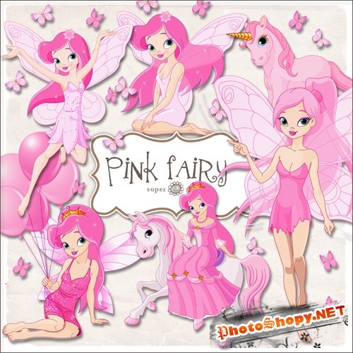 Розовые Феи | Pink Fairy (scrap kit)