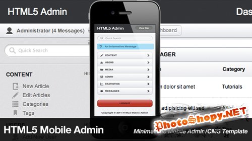 MojoThemes - HTML5 + CSS3 Mobile Admin Template - RiP