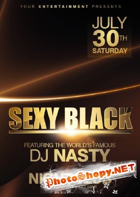 River Sexy Black Party Flyer