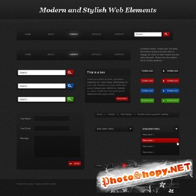 Modern and stylish web elements