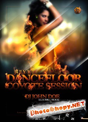 Dancefloor coyote session flyer
