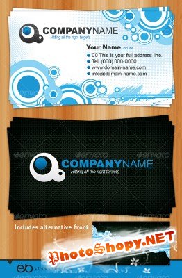 Generic business card circles and halftones