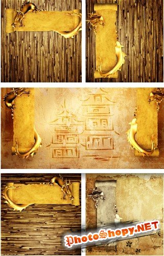 Золотые фоны с драконом | Dragon backgrounds