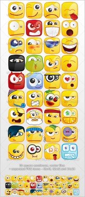36 Square emoticons PACK - GraphicRiver