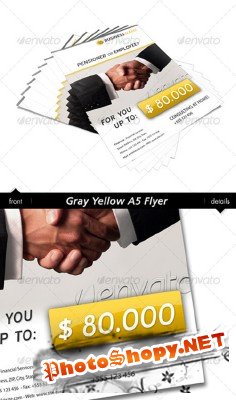 GraphicRiver - Gray Yellow A6 Flyer