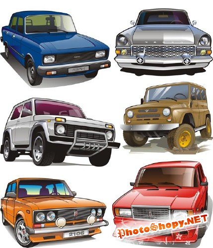 Советские, русские автомобили в векторе