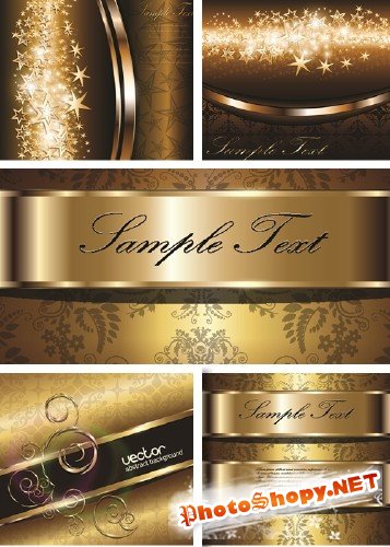 Фотосток - Элегантные золотые фоны | Stock Vector - Elegant Gold Backgrounds