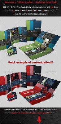 GraphicRiver Brochures Pack Set A4 + Trifold + Business Card