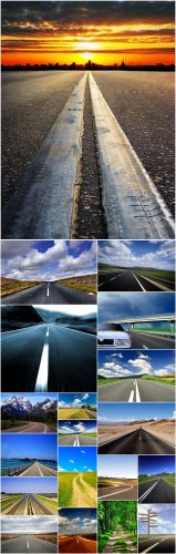 Road Backgrounds - road, nature, field, mountain, background