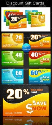 Discount Gift Cards PSD Template