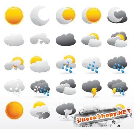 Иконки погоды в векторе / weather icon vector Collection