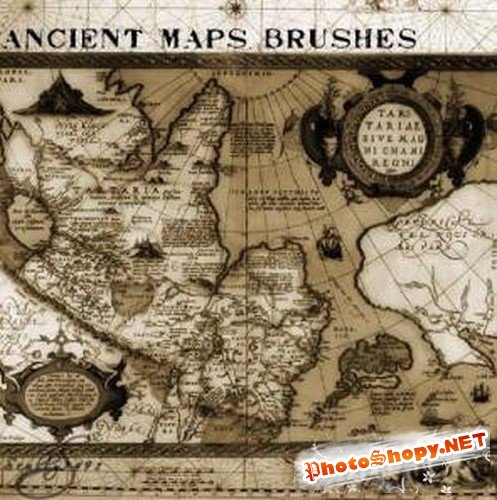 Brushes for Adobe Photoshop - Historical Geographic Maps of the World